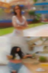 Happy naked woman looking wife